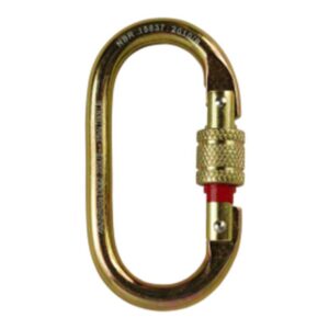 Conector oval trava em rosca aço dourado 25KN