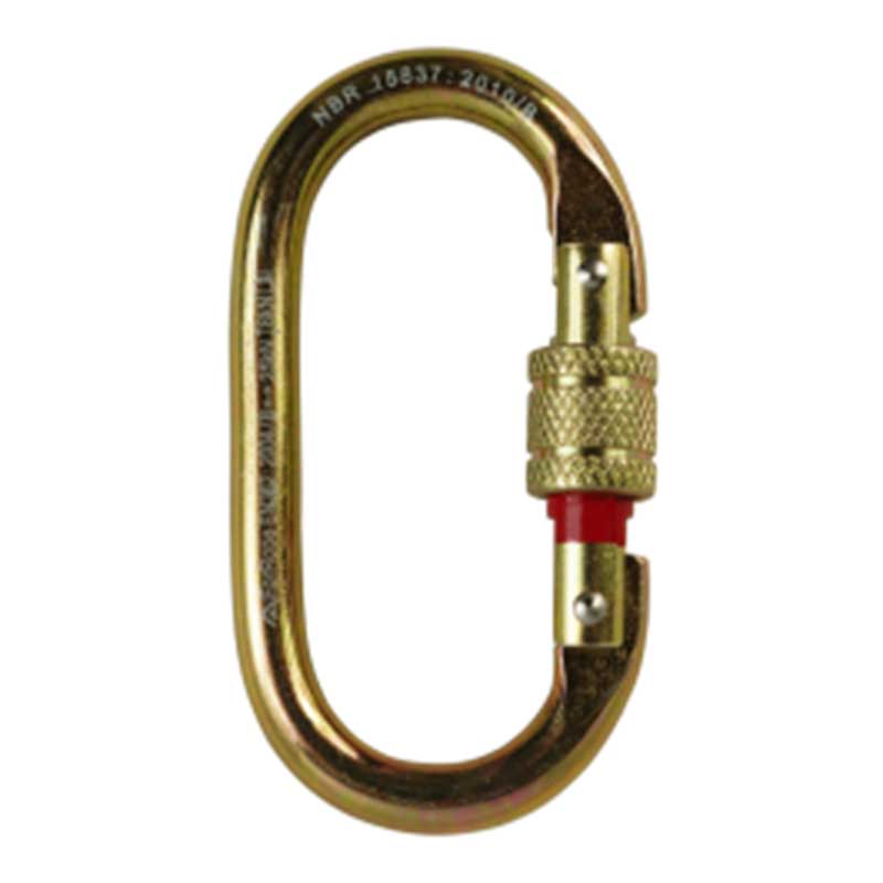 Conector oval trava em rosca aço dourado 25KN