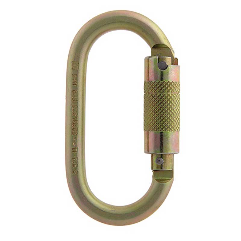 Mosquetão oval aço tripla trava 25KN